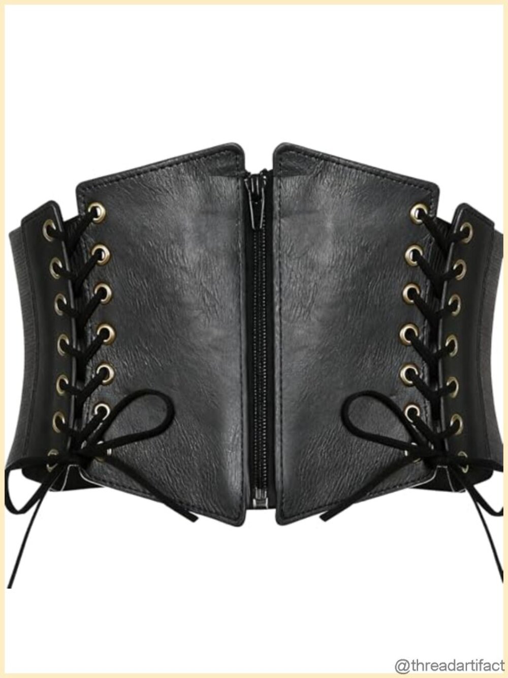 Faux Leather Underbust Corset Belt Lace-Up Waist Cincher
